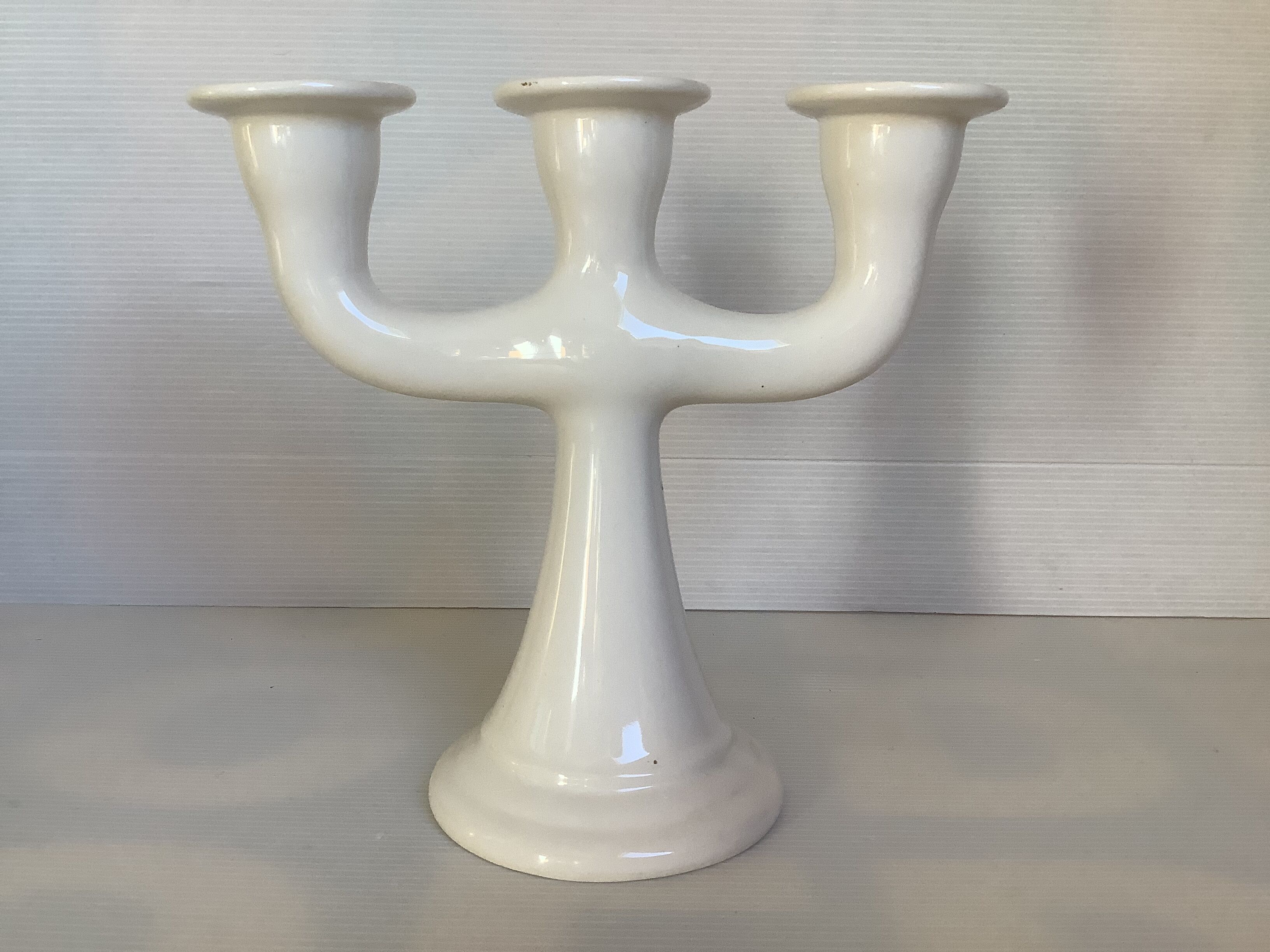 Candelabra candle holder delft wit