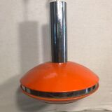 Old hanging UFO Saucer Metal Orange - Chrome Tube 70S Vintage