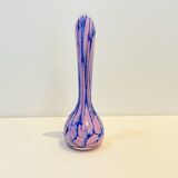 Blue and pink blown glass soliflore vase, La Rochère Murano style