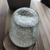 Ice bucket in silver-plated metal and crackled glass