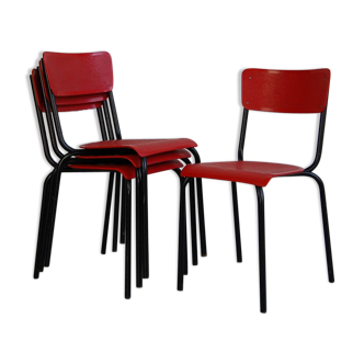 4 chairs model "C59" by Pierre Guariche for Meurop