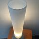 Vintage lamp in opaline and brushed aluminum