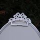 Oval mirror 66x37 Louis XVI style knot in vintage silver metal from the 70s