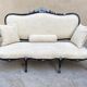3-seater sofa, black and silver painted wood