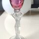 Set of 3 iridescent glasses/Caryatids/Venus base. Royal Bayel Crystal.