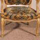 fauteuil sculpté rechampi de style louis XV -19° siècle