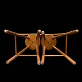 Pair of antique solid wood bar stools – rustic/bistro style