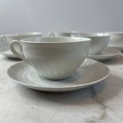 Set of 6 porcelain cups and saucers F. Chauvigny