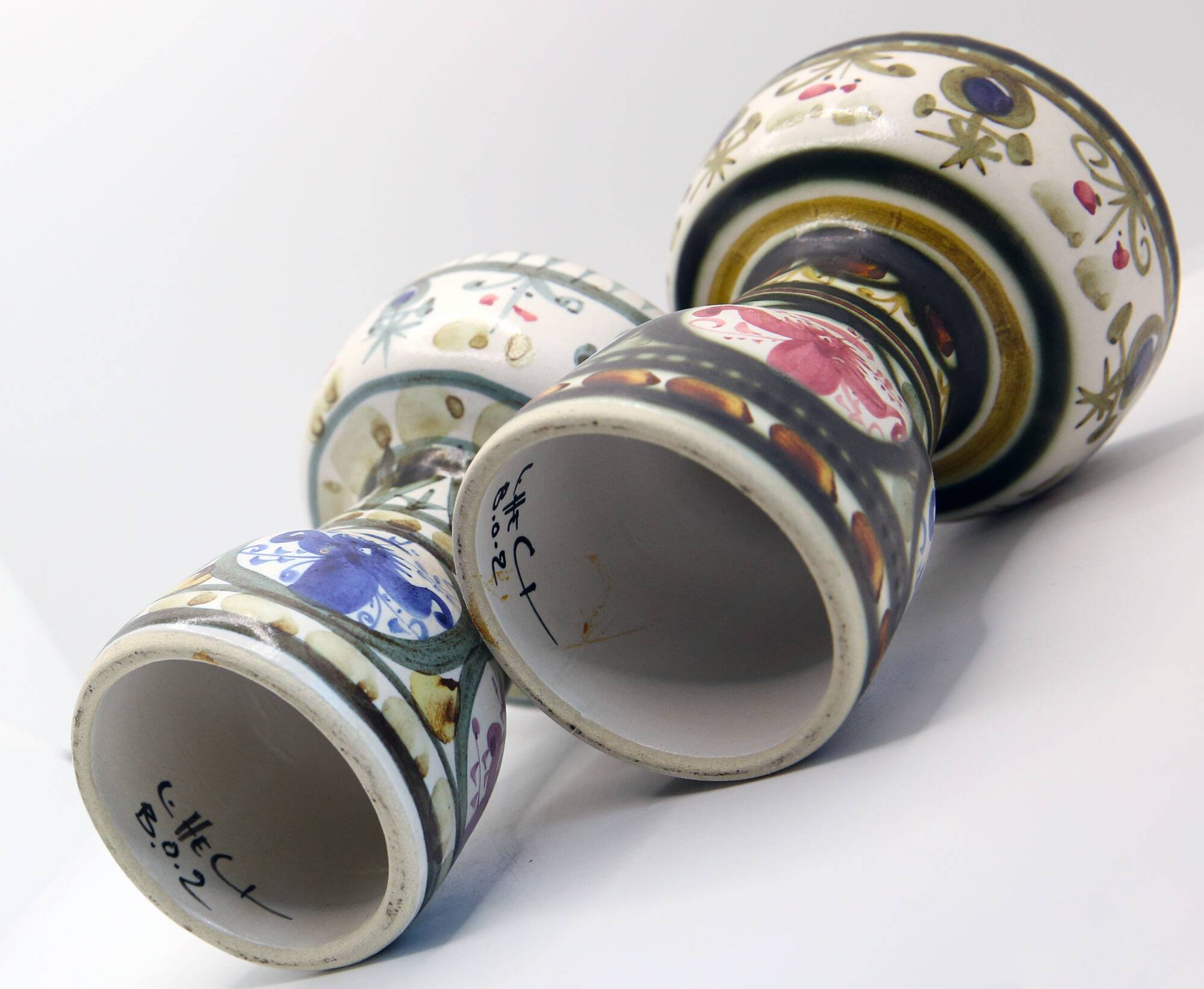 Pair of artisanal Breton Keraluc candlesticks by André L'Helguen