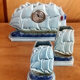 Vases-voiliers / ancien décor de cheminée