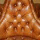 Heritage leather Chesterfield sofa, four-seater, Tête-à-Tête model.