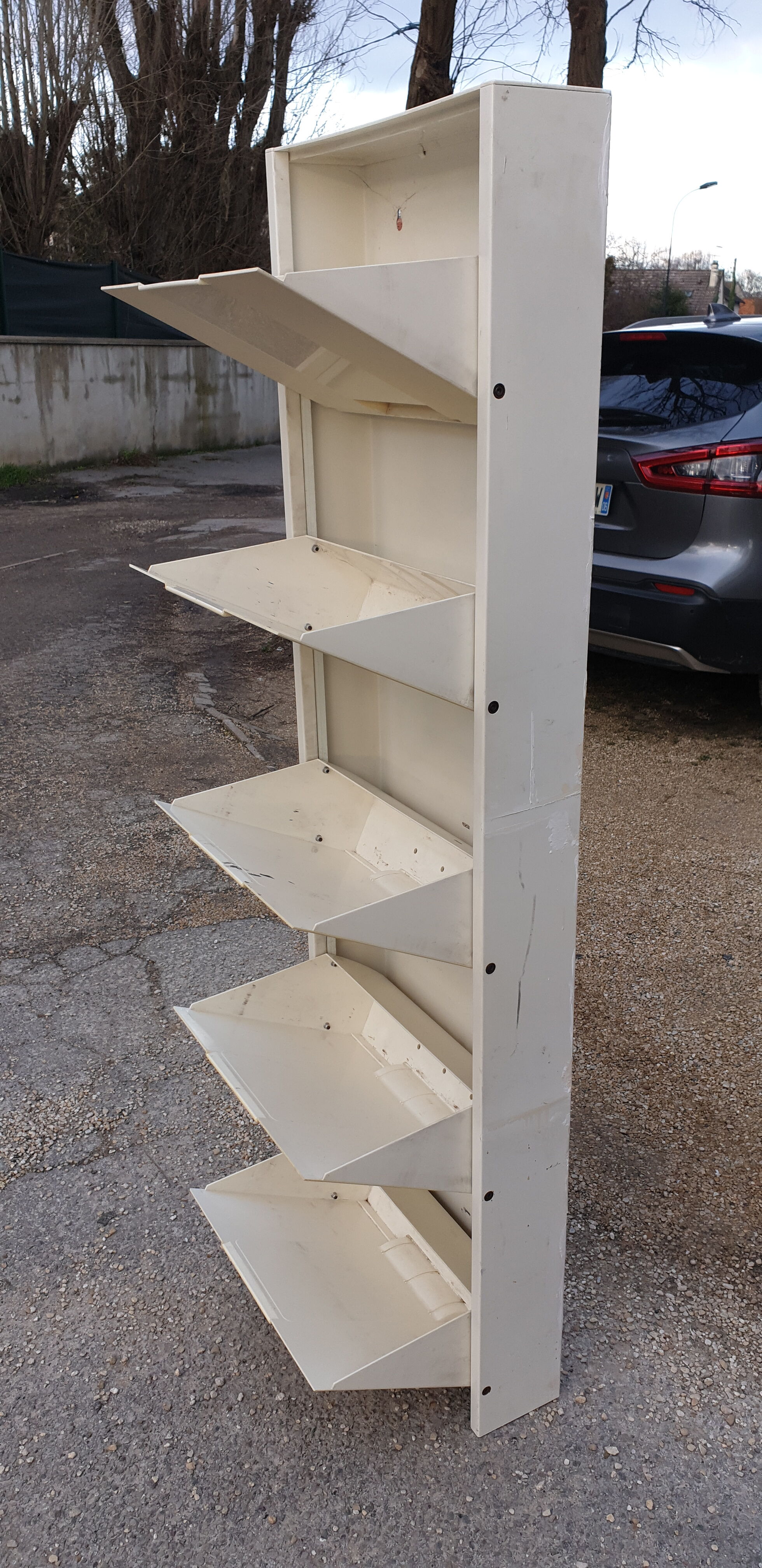 Vintage shoe column cabinet