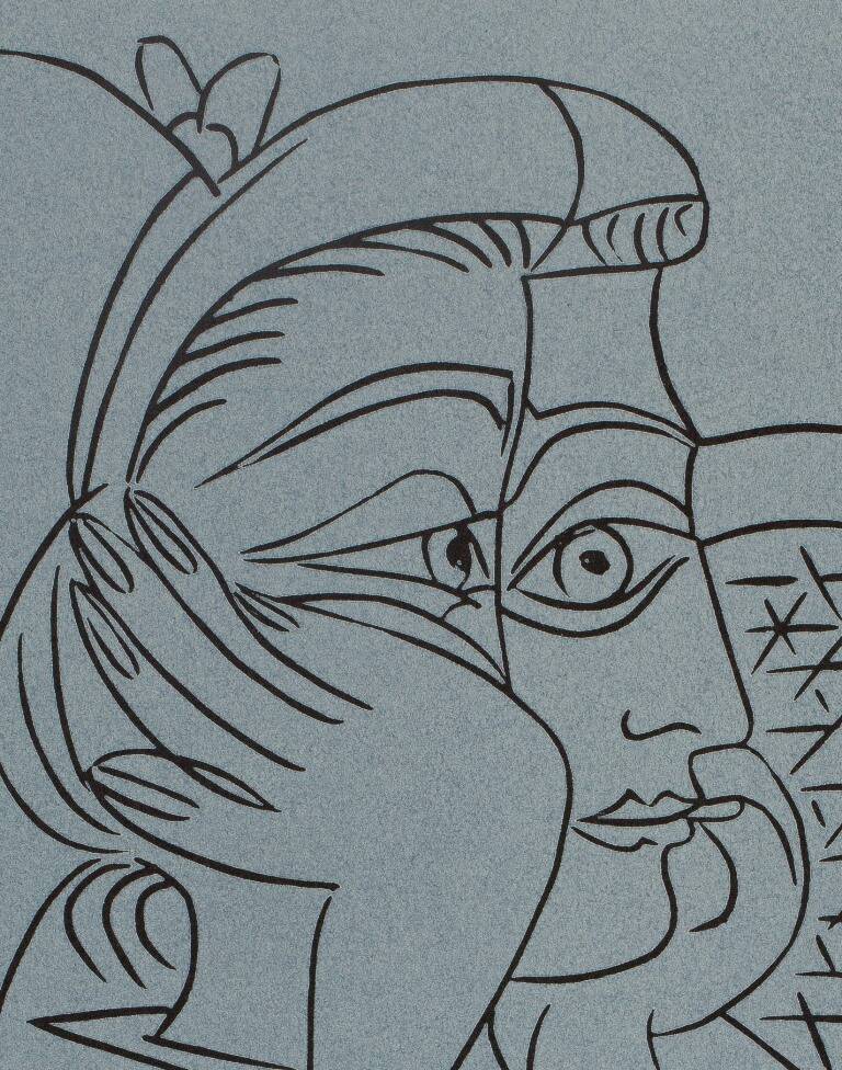 Pablo Picasso: Woman Leaning on a Chair, Linocut