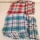Set of 12 vintage checkered napkins – Red and turquoise