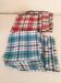 Set of 12 vintage checkered napkins – Red and turquoise