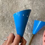 Pair appliques in the style of Italian creations of the 50s (René Mathieu style) blue