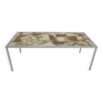 Midcentury design coffee table, epoxy resin, around 1970s