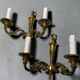 Pair of vintage gold wall sconces – Louis XVI style – 2 arms of