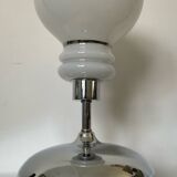 Vintage lamp in opaline and chrome metal
