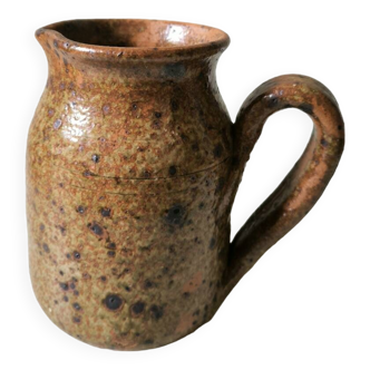 Vintage rustic handcrafted stoneware pitcher carafe