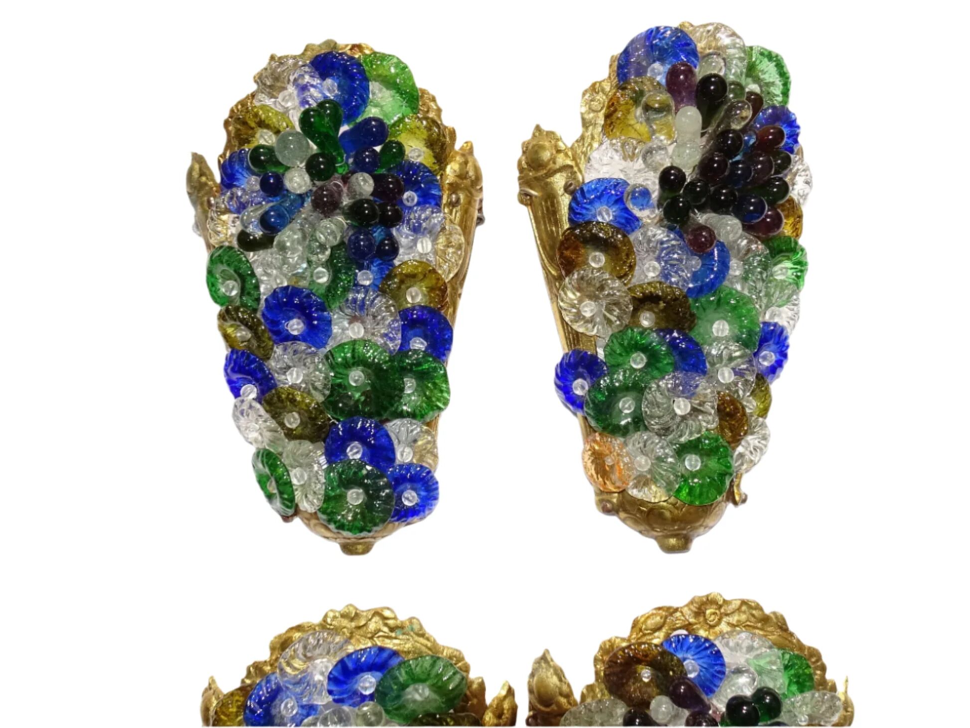 Appliques murales vintage italiennes en verre de Murano, lot de quatre