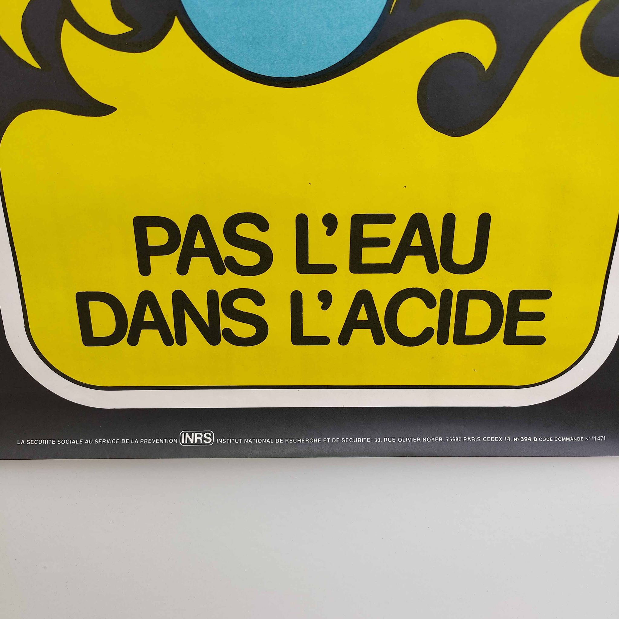 Affiche vintage 1980 INRS Dessin Chadebec