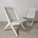 Pair of folding scissor chairs, 1950