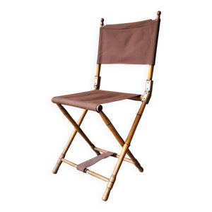 Chaise pliante de campagne, - faux bambou
