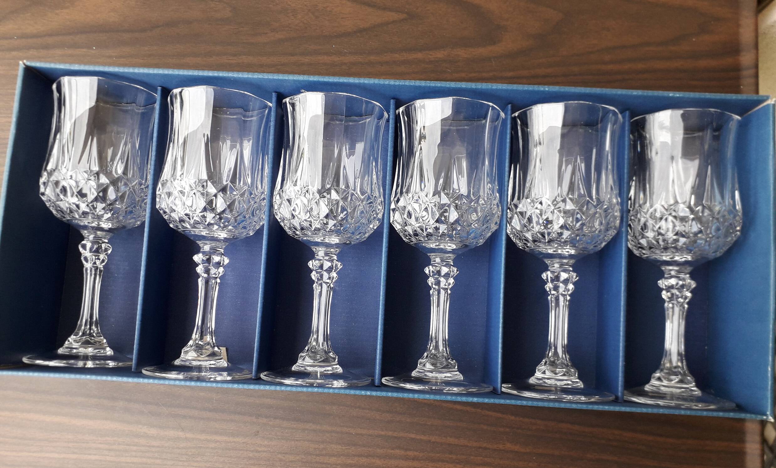 Crystal stemmed glasses