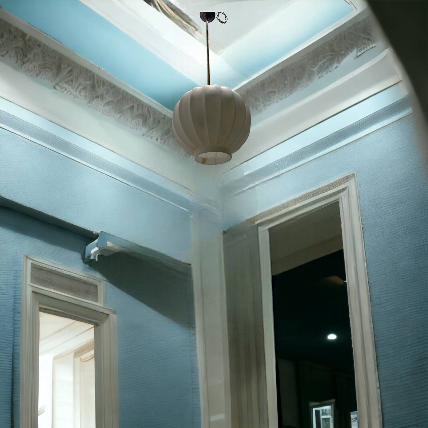 Opaline Glass Light Pendant 1940’s