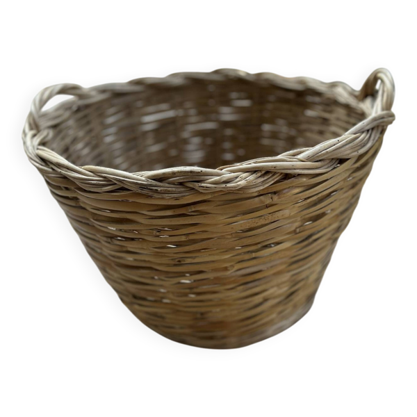 Panier malle rangement vintage osier tressé
