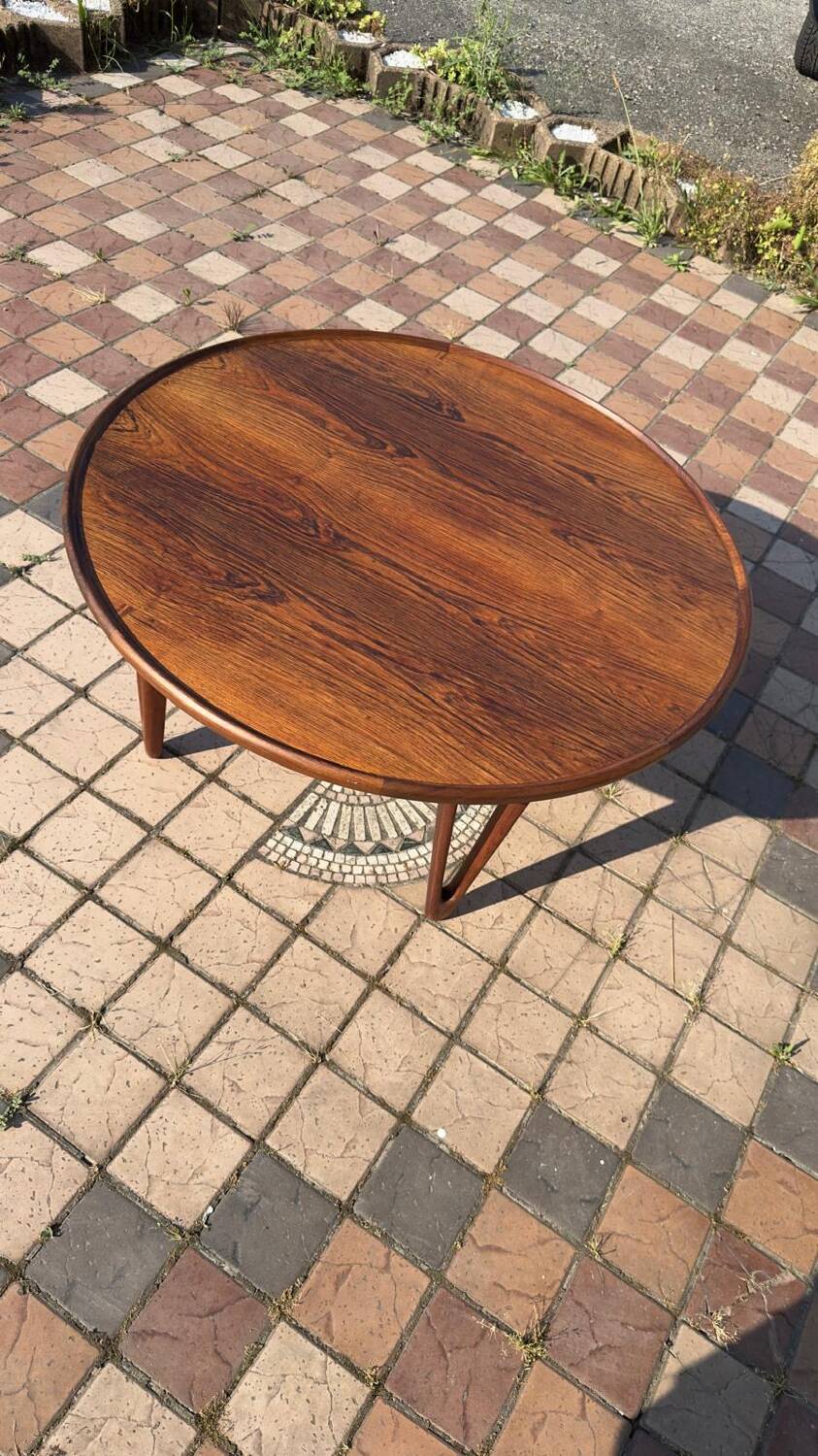 Table basse vintage en palissandre des années 1950 Design Tove & Edvard Kindt-Lars