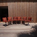 6 cooked chairs and metal base