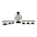Art Deco liqueur service with a decanter and 6 glasses, in the style of Willem Jacob Rozendaal, Netherlands 1930s.