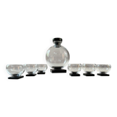 Art Deco liqueur service with a decanter and 6 glasses, in the style of Willem Jacob Rozendaal, Netherlands 1930s.