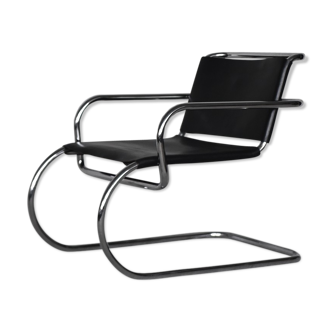 German leather cantilever chrome-plated tubular steel bauhaus chair by Franco Albini for Tecta, 1950s