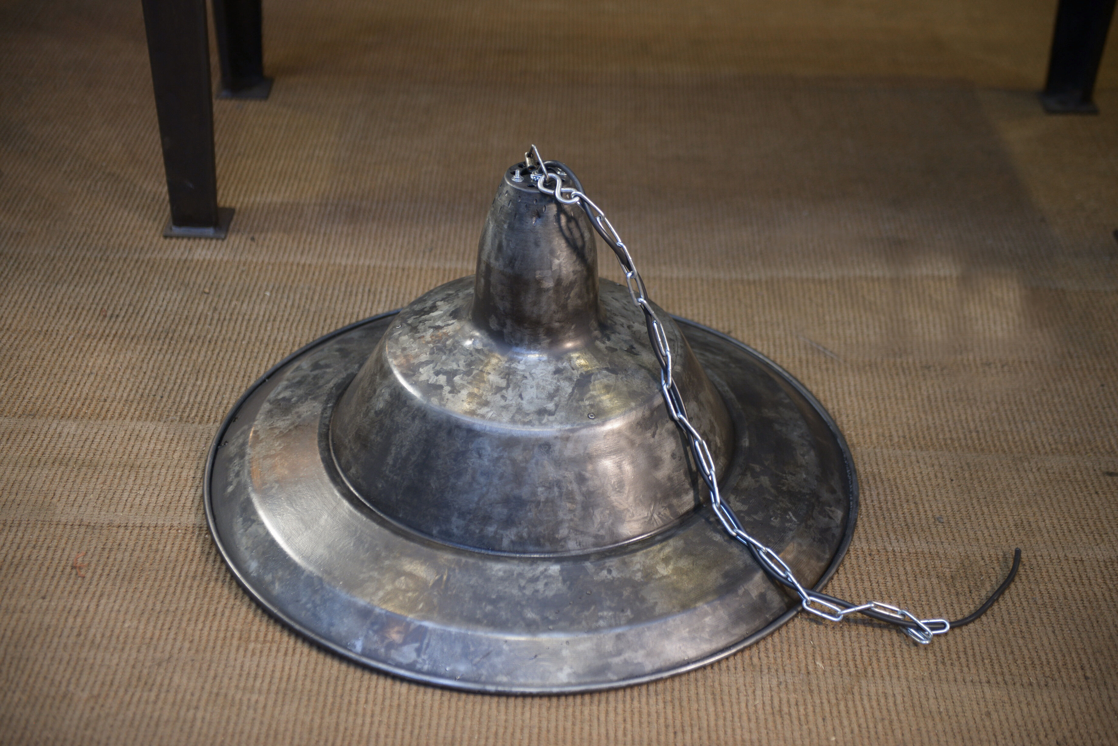 Pendant lamps in galvanized metal 1960