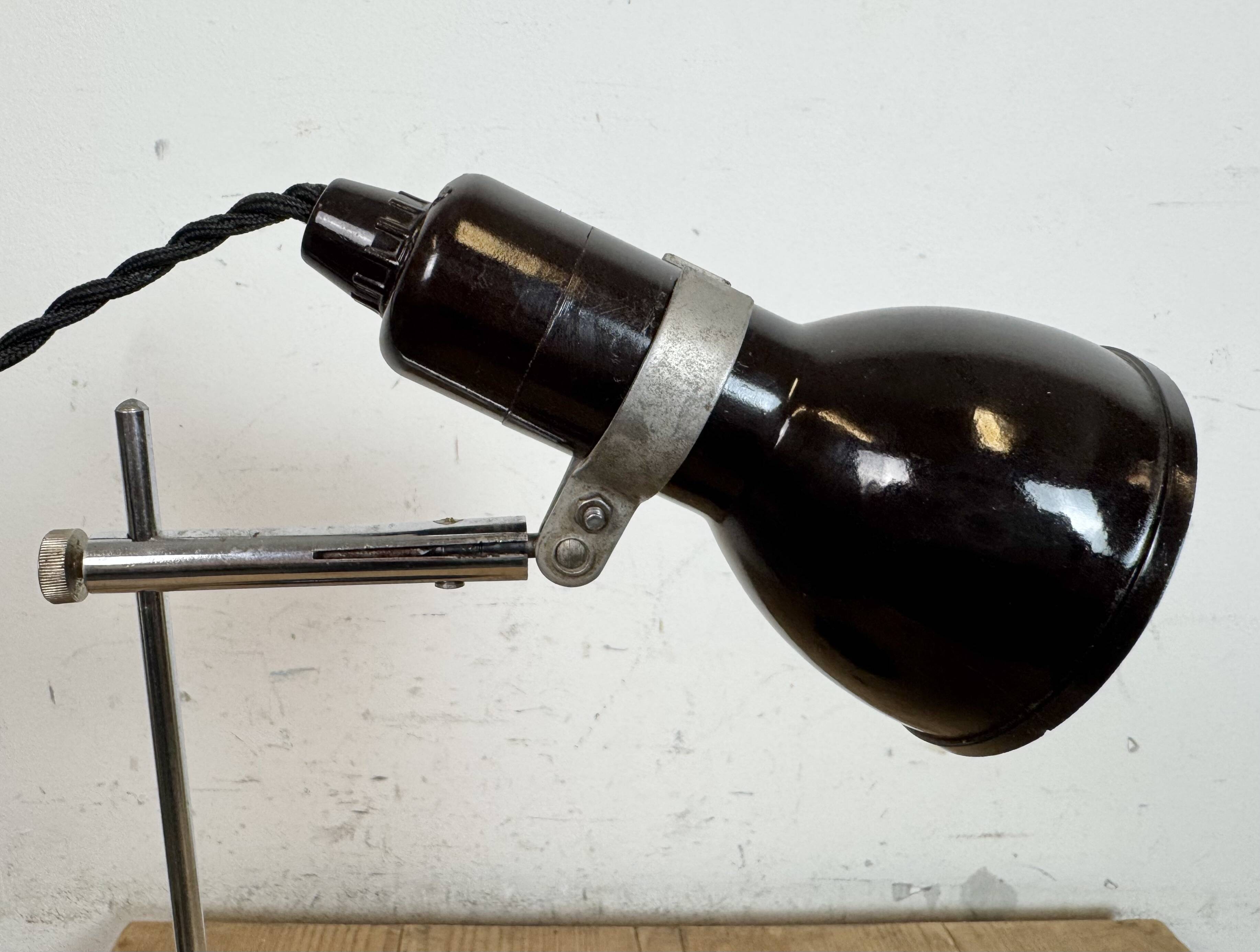 Vintage Black Bakelite Table Lamp , 1970s
