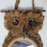 Miroir chouette hibou en macramé
