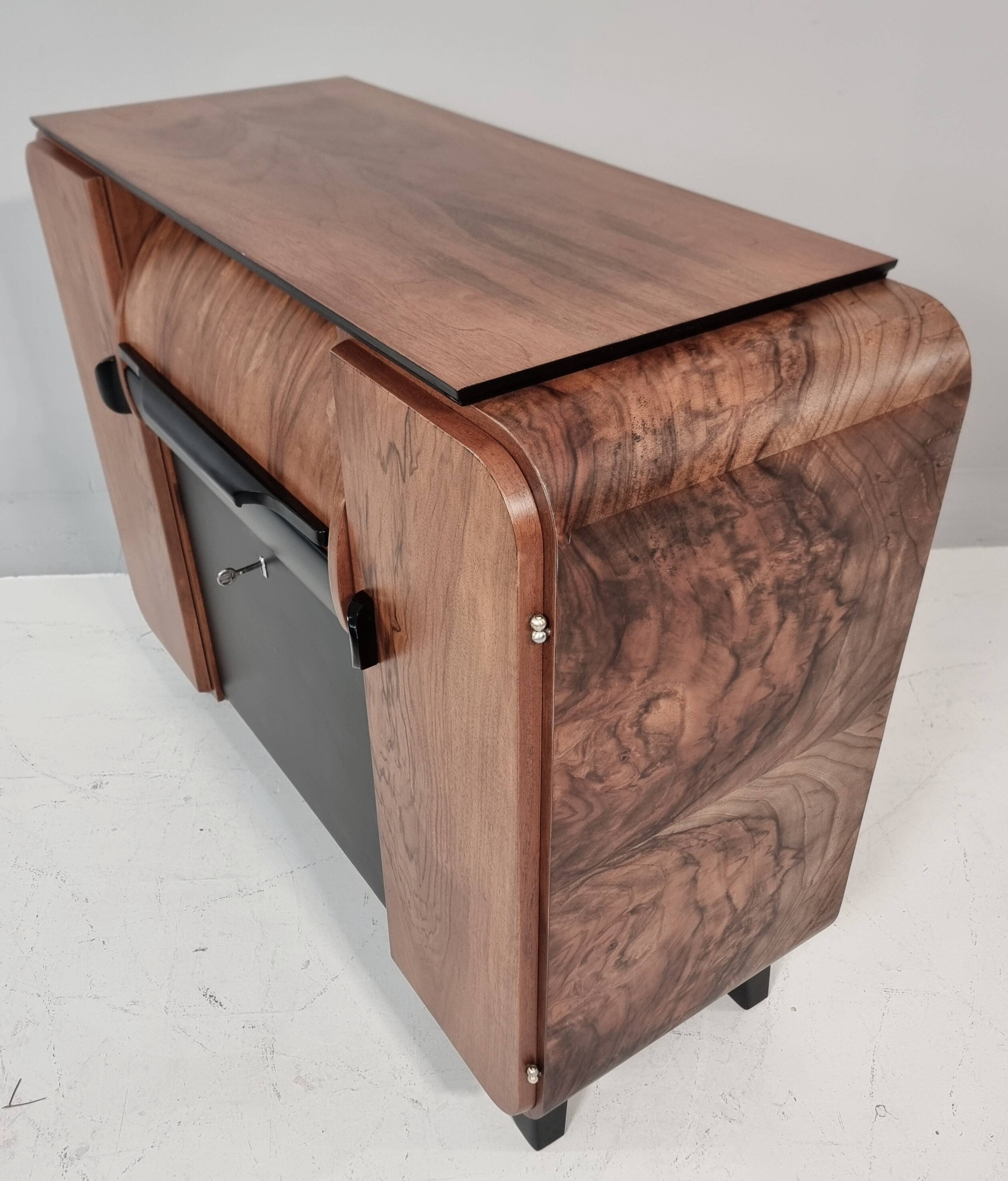 Art Deco Bar Cabinet  by Jindrich Halabala for Up Závody, 1940s.