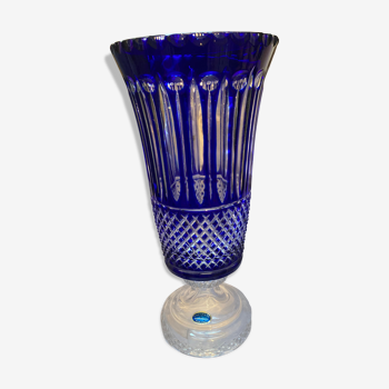 Crystal vase 24% Pbo blue