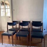 Set of six Scandinavian chairs in vintage teak 1960