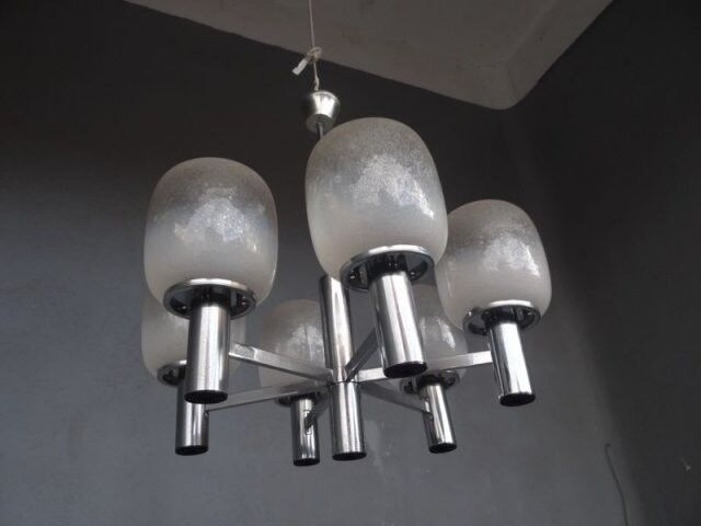 Luster chrome metal and blown glass 1970