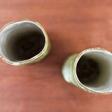 Pair of porcelain vases with portrait decoration of a woman
