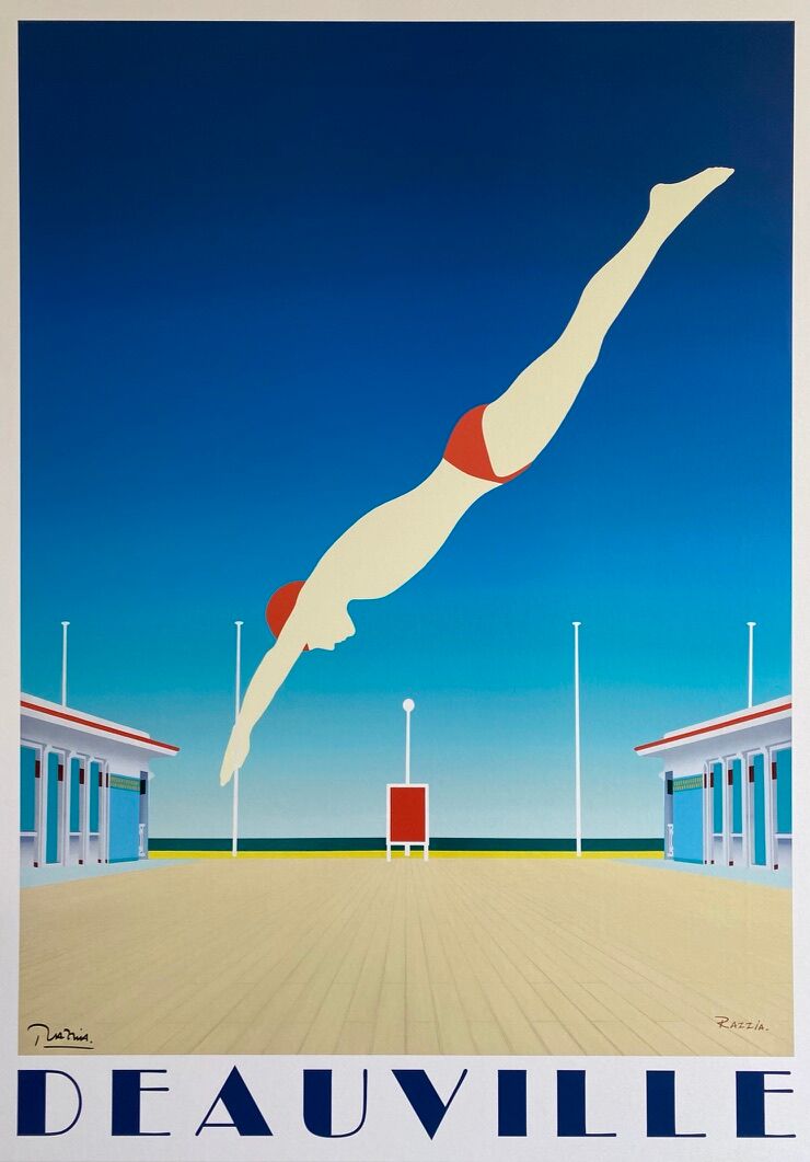 Poster Deauville Large Format - Razzia - 1982 - Signed by the artist - On linen