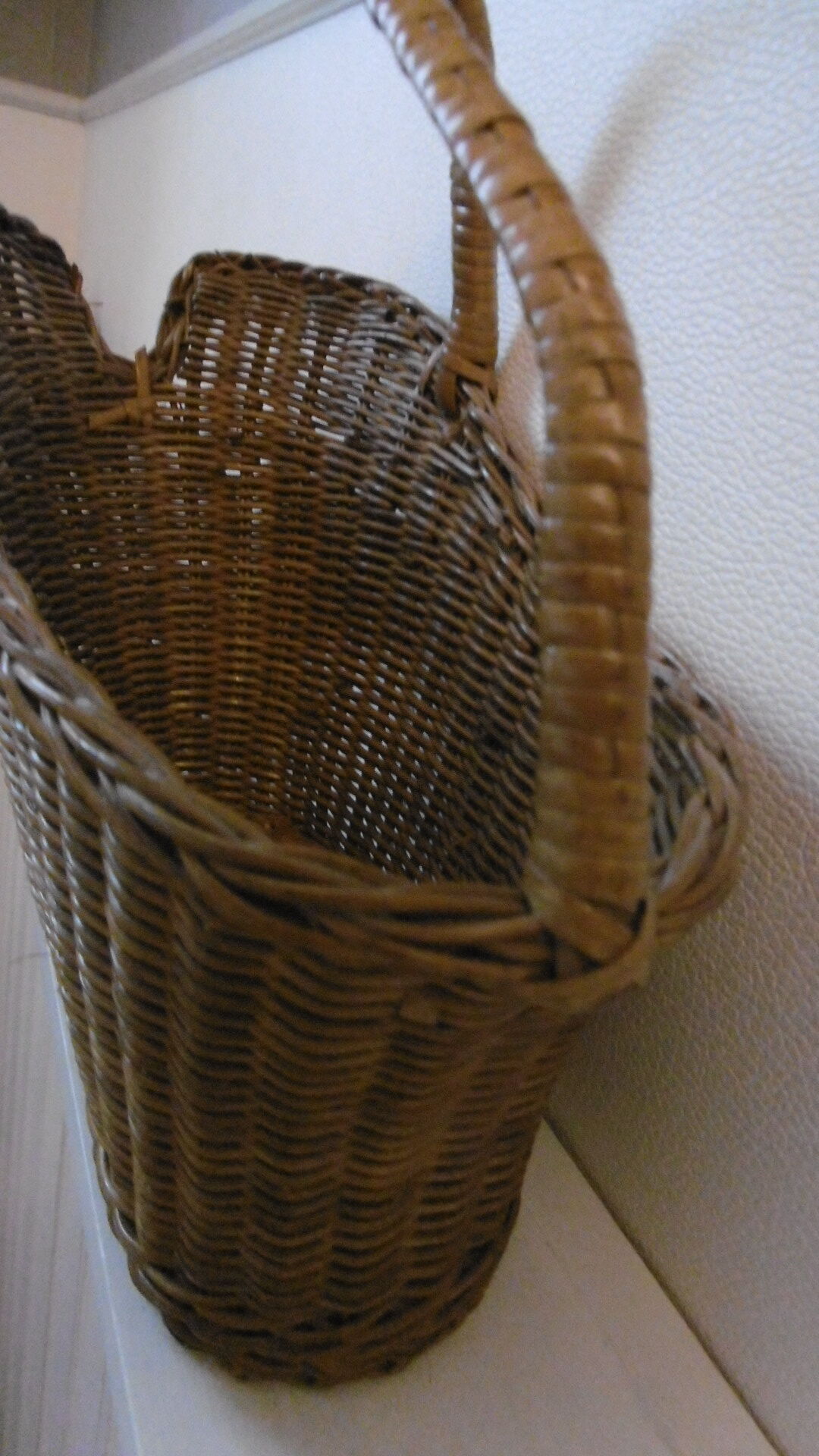 Old wicker bottle holder