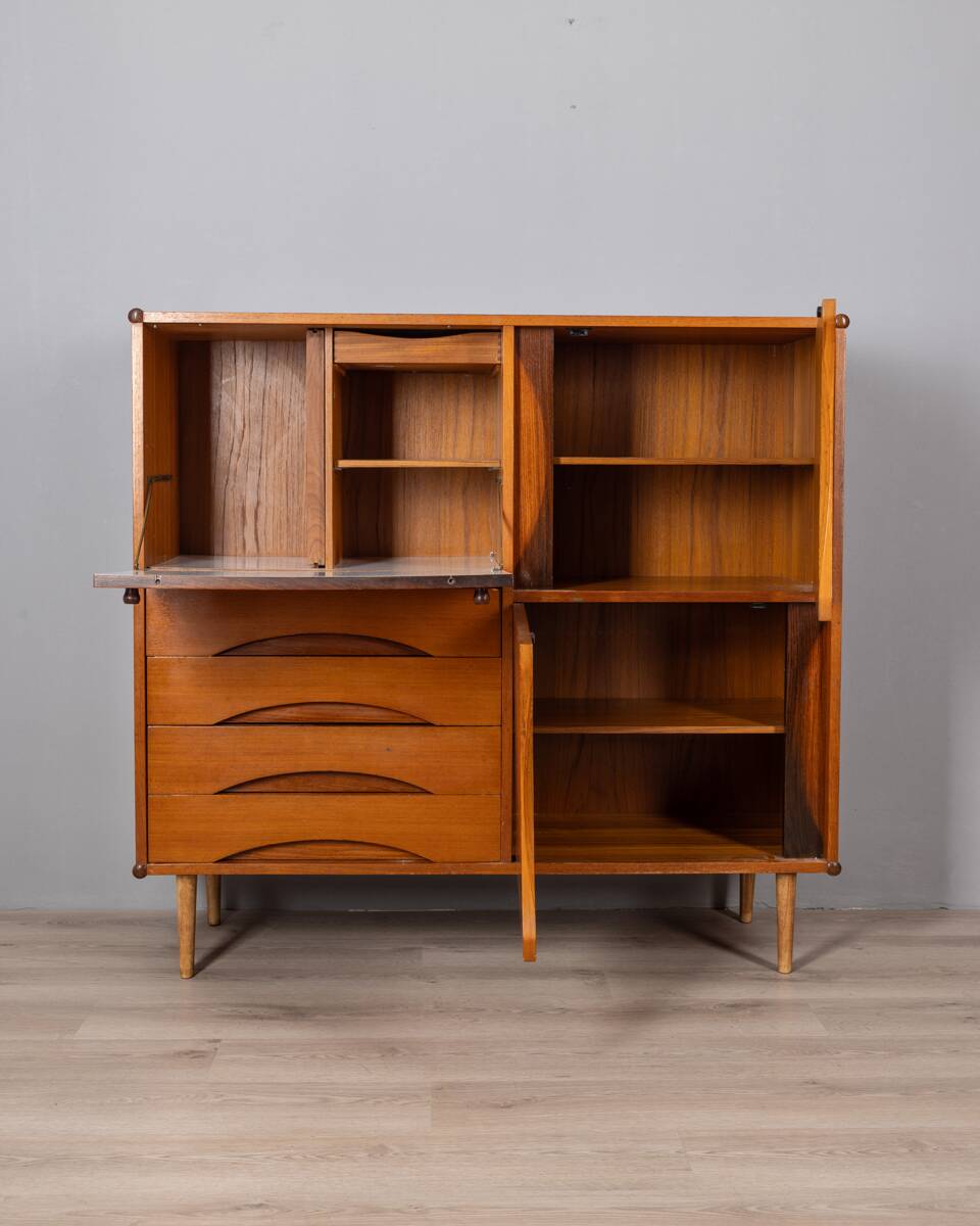 Vintage highboard 1960s wooden sideboard italian design