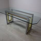 Vintage Chrome and Brass Dining Table by Zevi, Italy, 1970s