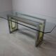 Table de salle à manger vintage en chrome et laiton de Zevi, Italie, années 1970