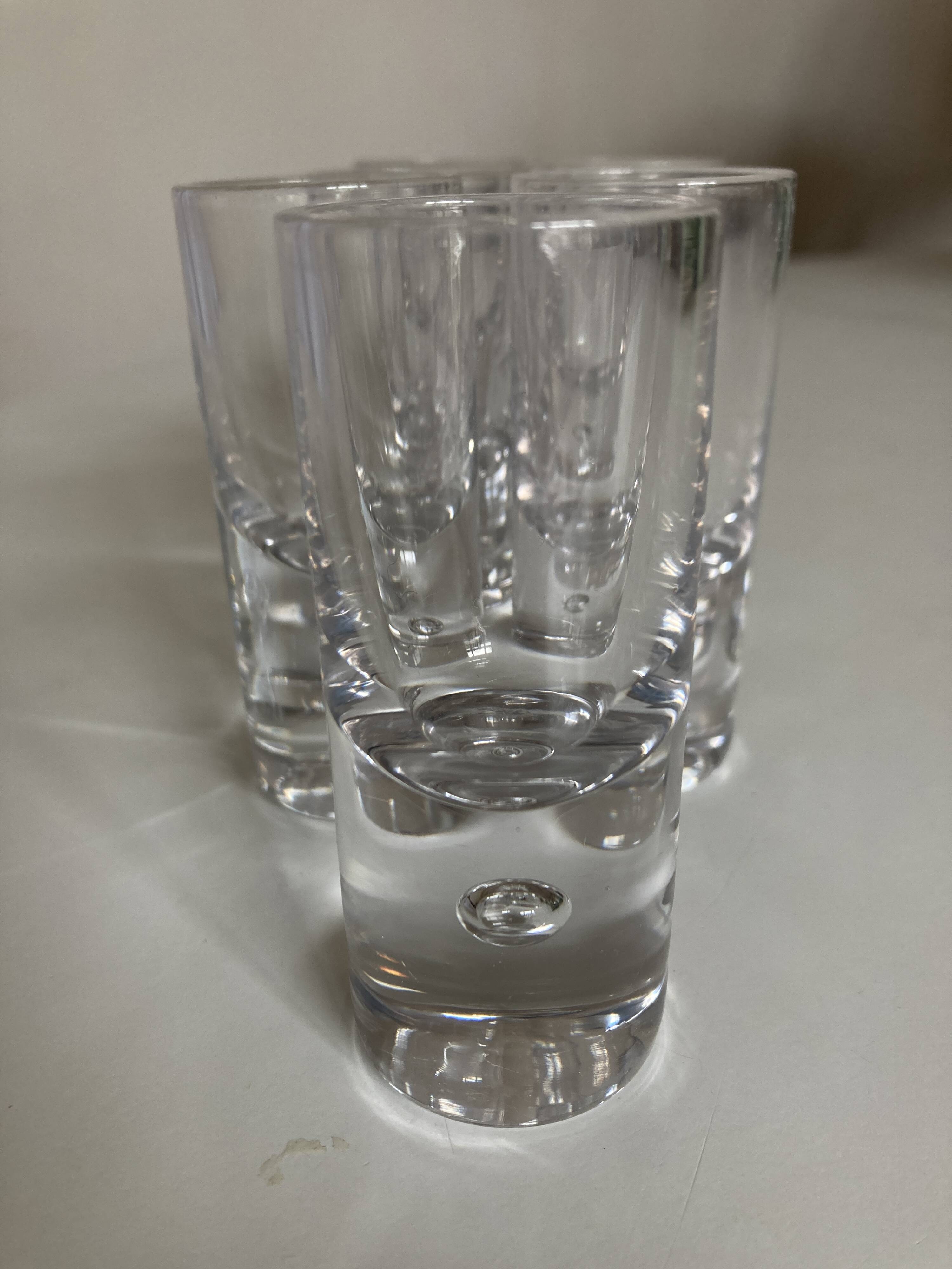 Set of 6 Scandinavian bubble foot vodka shots 1970